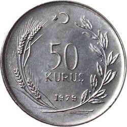 1979 yılı 50 Kuruş FAO ÇİL *Saban Kılıçtan Üstündür* TCM2442 - 2