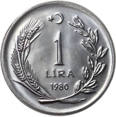 1980 1 Lira FAO ÇİL *Köylü Kadınını Kalkındırma* (Tırtıllı) TCM2429 - 2