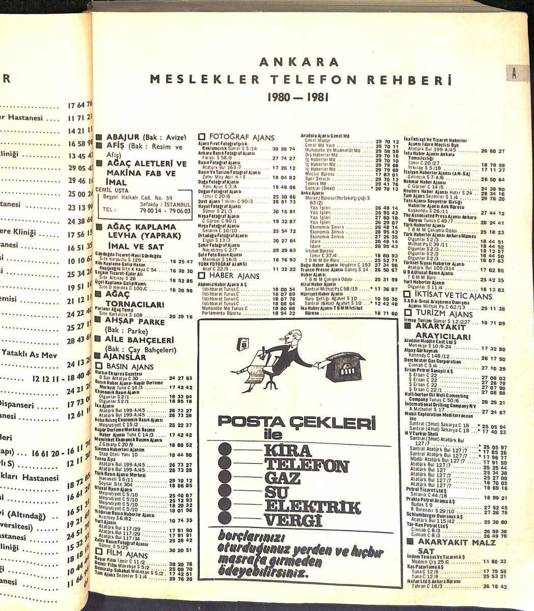 1980-1981 Ankara Meslekler Telefon Rehberi NDR100509 - 2