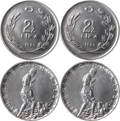 1980 - 2½ Lira (Ters - Düz) Takım ÇİL TCM2469 - Gökçekoleksiyon