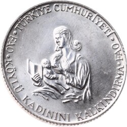 1980 - 500 Lira FAO *Köylü Kadını Kalkındırma* Gümüş (Tırtıllı Kenar) - ÇİL TCH412 - 2