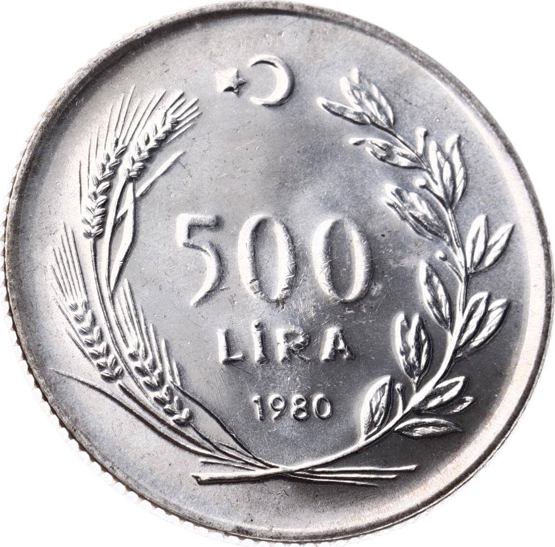 1980 - 500 Lira FAO *Köylü Kadını Kalkındırma* Gümüş (Tırtıllı Kenar) - ÇİL TCH412 - 6
