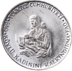 1980 - 500 Lira FAO *Köylü Kadını Kalkındırma* Gümüş (Düz) ÇİL TCH414 - 2