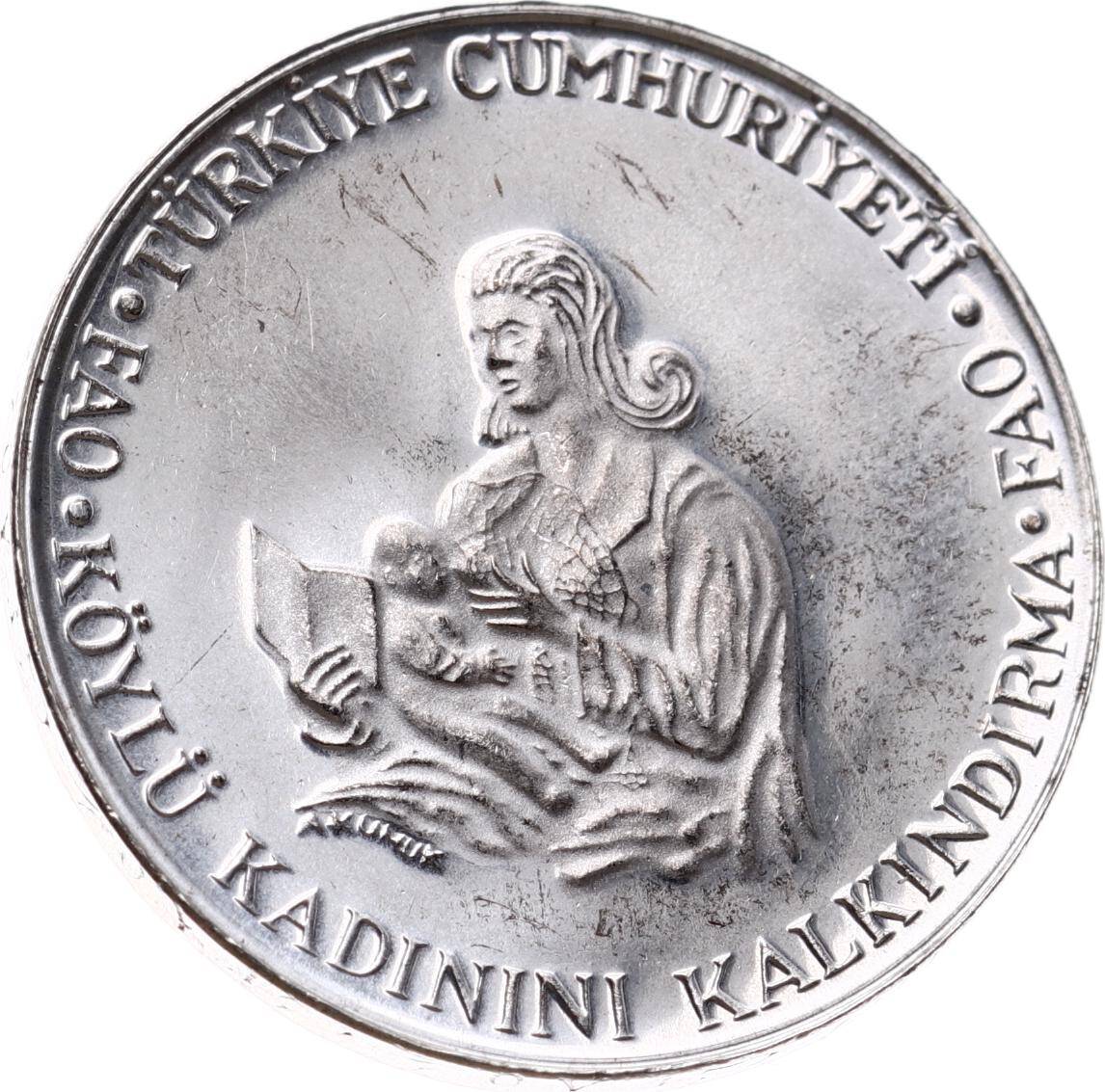 1980 - 500 Lira FAO *Köylü Kadını Kalkındırma* Gümüş (Düz) ÇİL TCH414 - 2