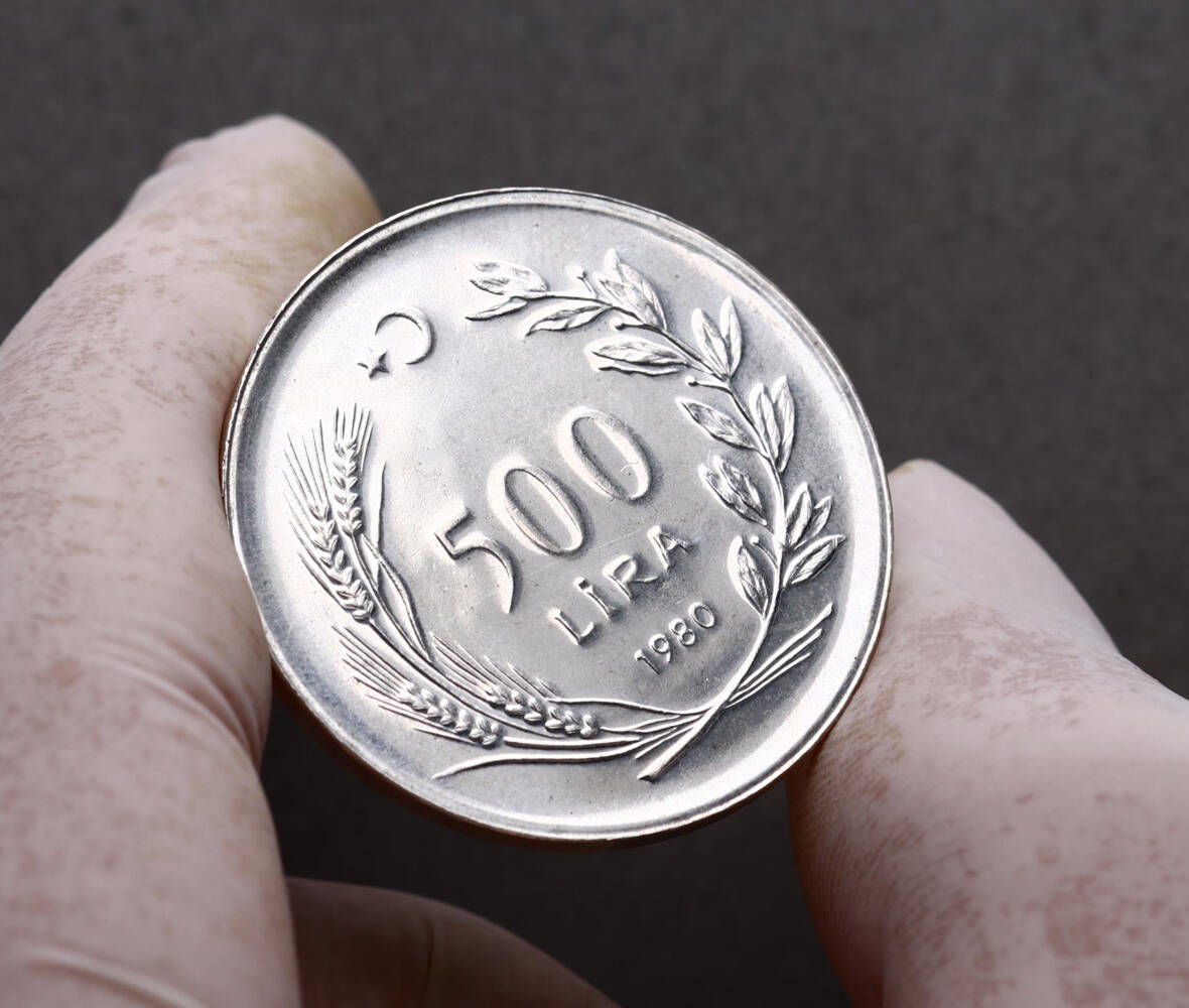 1980 - 500 Lira FAO *Köylü Kadını Kalkındırma* Gümüş (Düz) ÇİL TCH414 - 4