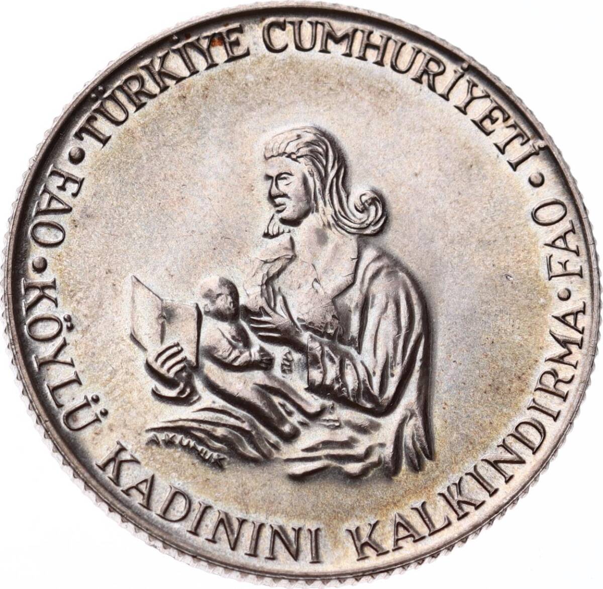 1980 - 500 Lira Gümüş FAO ÇİL *Köylü Kadınını Kalkındırma** FAO23 - 2