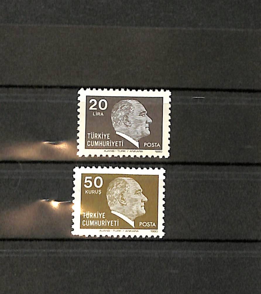 1980 Atatürk Sürekli Posta Pulları Seri (2'li Pul Seri) PPT2322 - 1