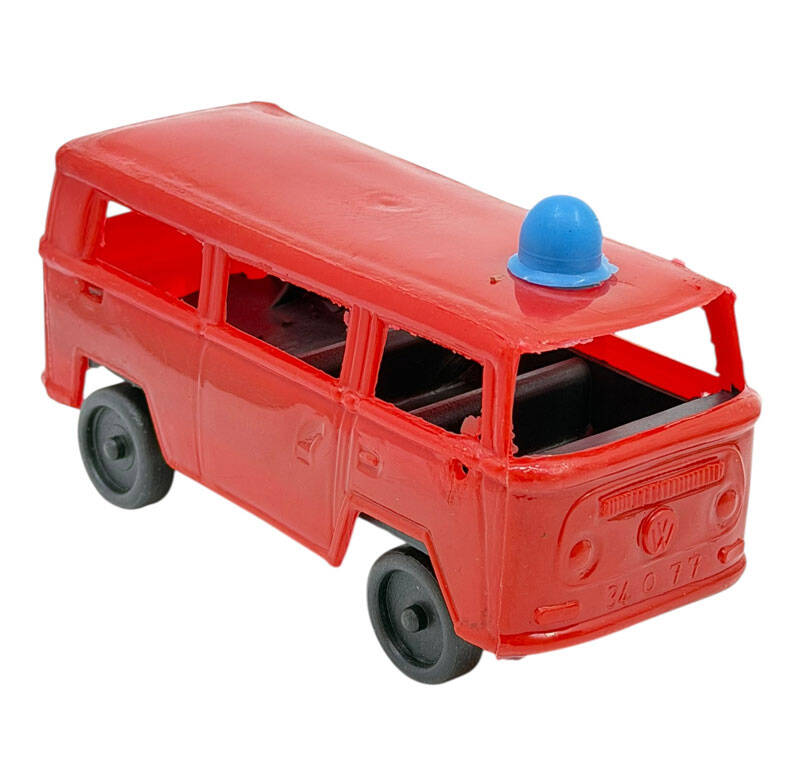 1980 Sonu 90 Başı Yerli Üretim Plâstik Oyuncak Volkswagen Ambulans Minibüs (Sıfır Ürün) AOB5366 - 3