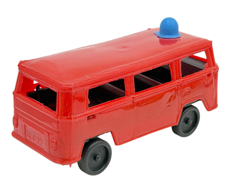 1980 Sonu 90 Başı Yerli Üretim Plâstik Oyuncak Volkswagen Ambulans Minibüs (Sıfır Ürün) AOB5366 - 4