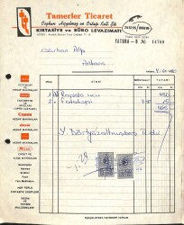 1980 TAMERLER TİCARET (Coşkun Hiçyılmaz) Kırtasiye Antetli Damga Pullu Fatura EFM(N)10943 - Gökçekoleksiyon