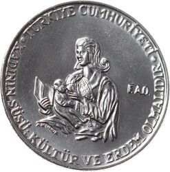 1978 Yılı 50 Kuruş FAO ÇİL *Kadının Süsü Kültür ve Erdem Olmalıdır* TCM2417 - Gökçekoleksiyon