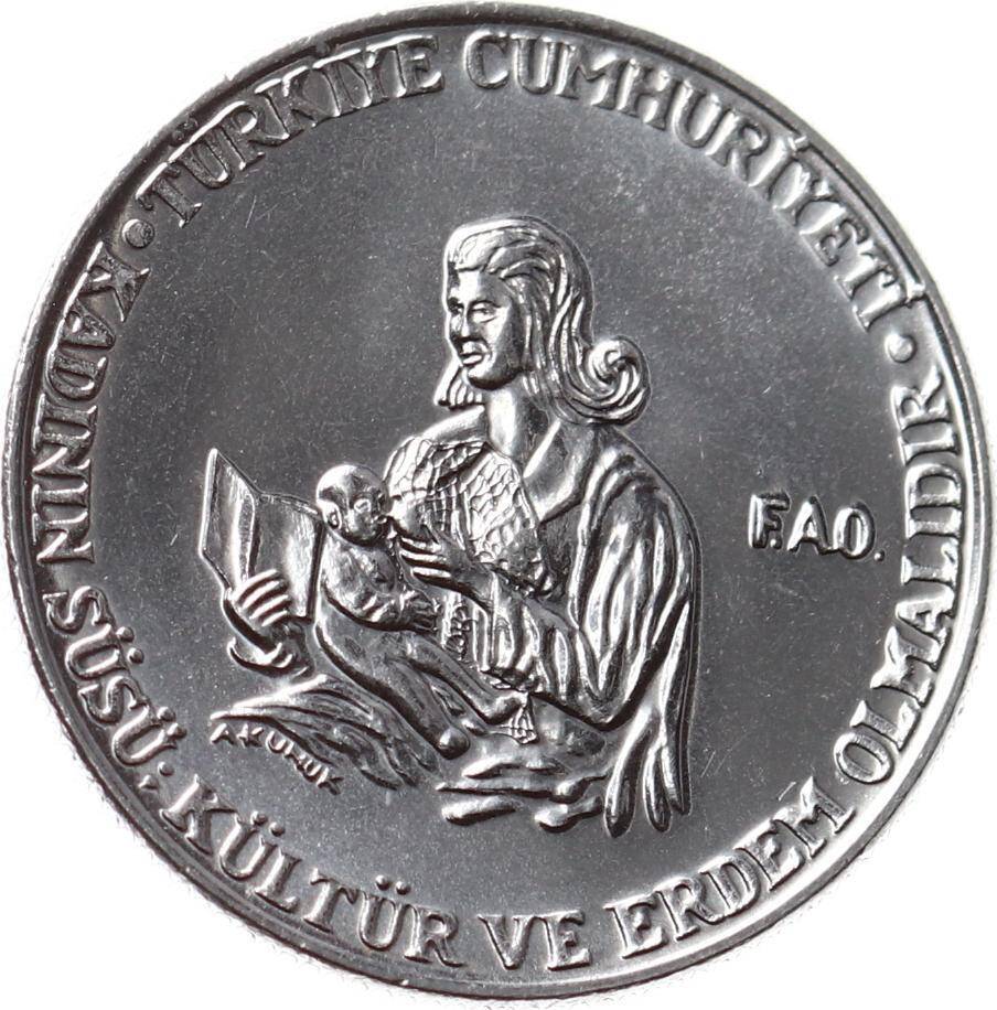 1978 Yılı 50 Kuruş FAO ÇİL *Kadının Süsü Kültür ve Erdem Olmalıdır* TCM2417 - 1