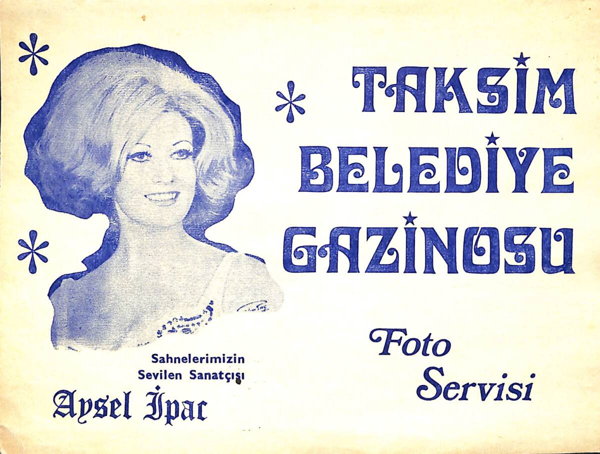 1980'ler Aysel İpar Görselli Taksim Belediye Gazinosu Fotoğraf Kartı EFMN15344 - 1