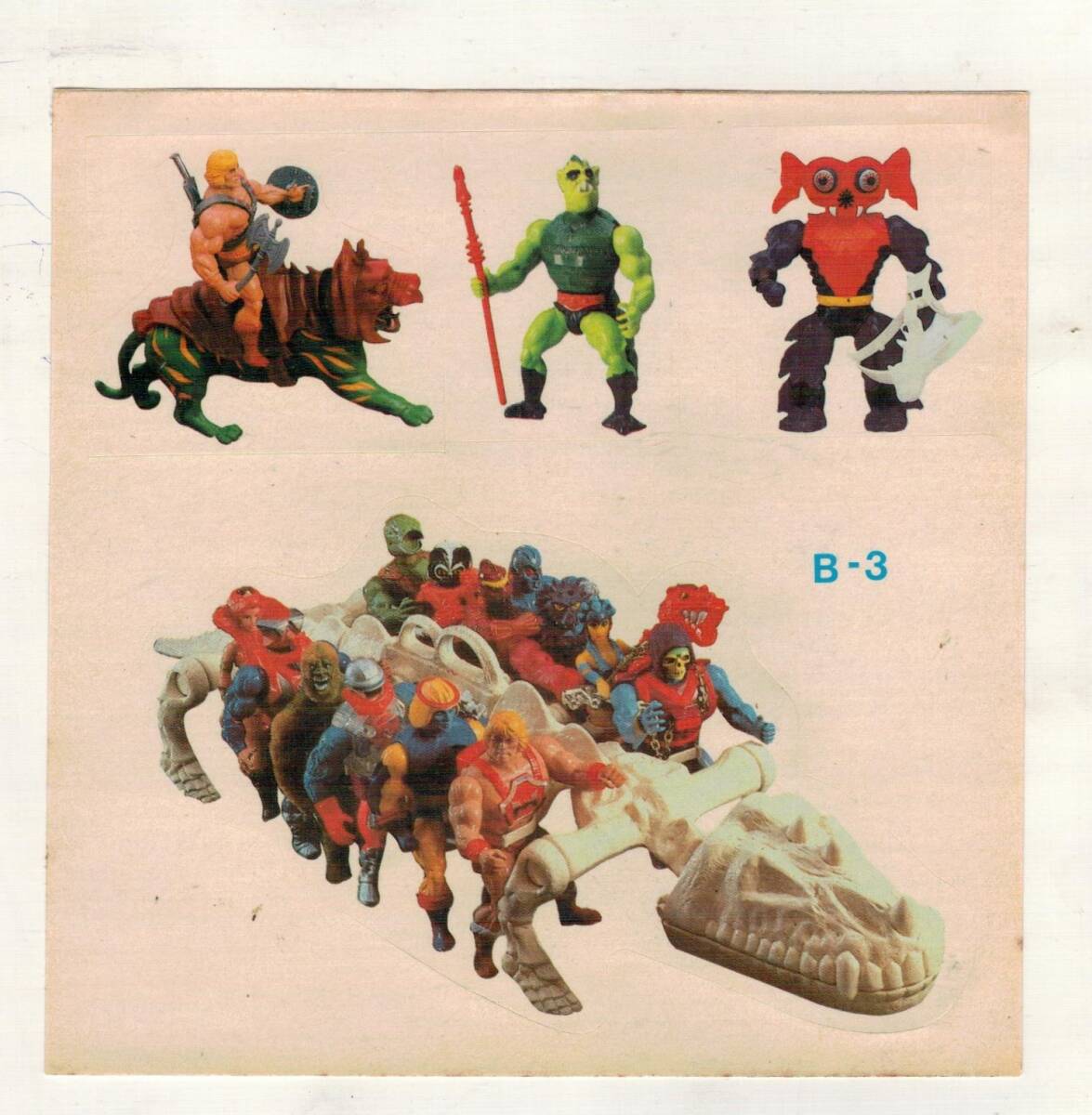 1980’ler He-Man Masters of the Universe Vintage Sticker / Çıkartma Sayfası (B-3) “Nadir” STKR4 - 3