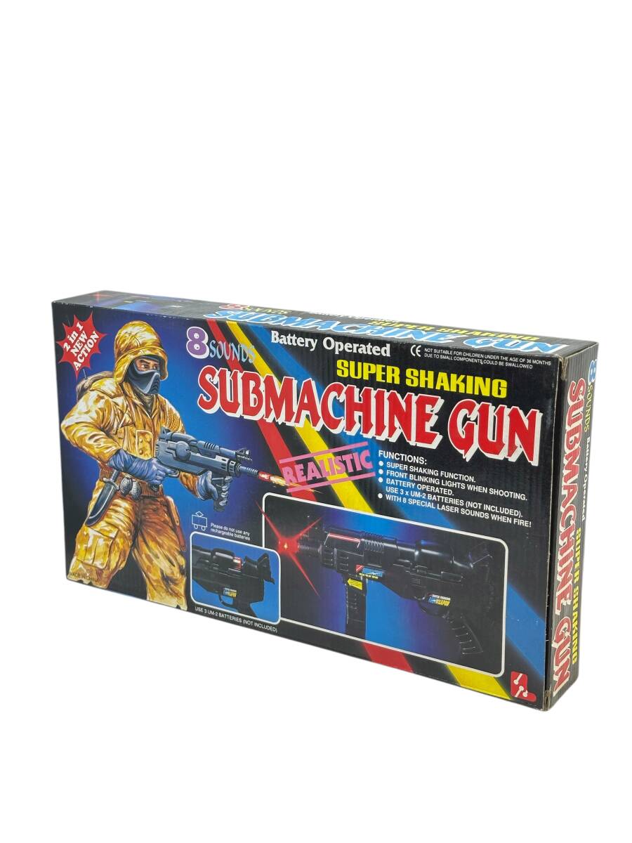 1980'ler Plastik Oyuncak Işıklı Makinalı Tüfek (Sıfır Kutusunda) AOB4618 (N) - 2