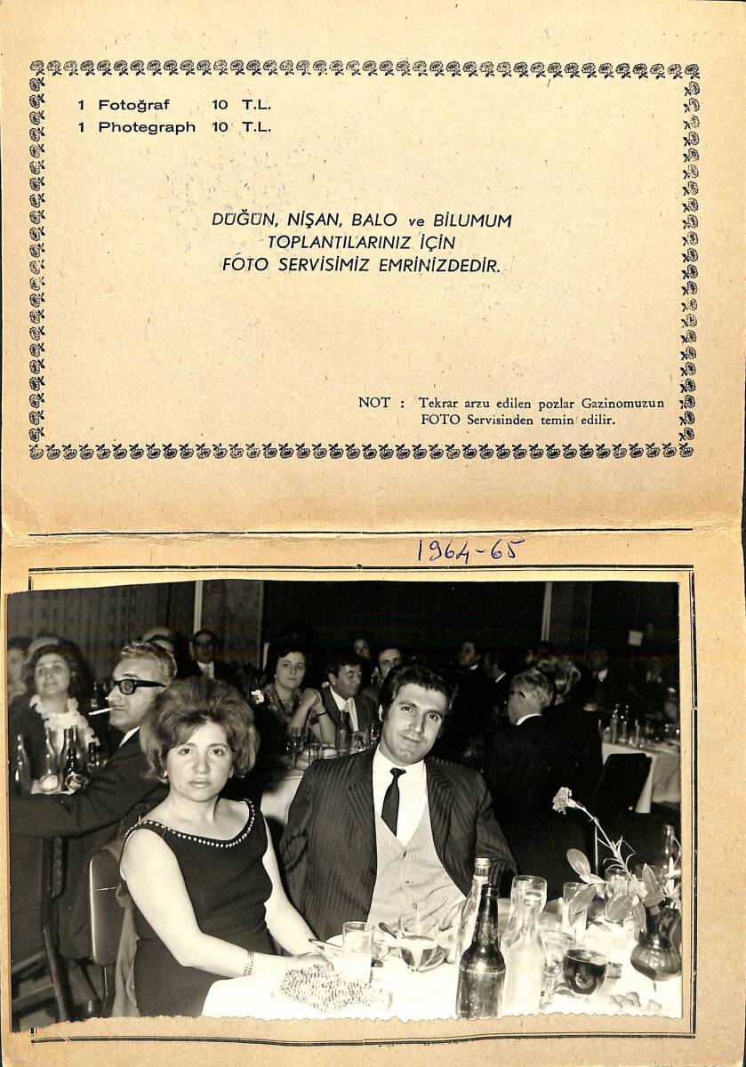 1980'ler Taksim Belediye Gazinosu Fotoğraf Kartı EFMN15342 - 2