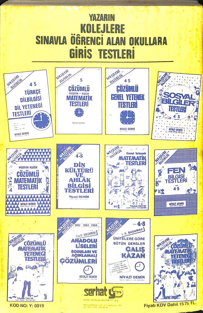 1980's 5.Sınıflar İçin Çözümlü Matematik Testleri Kolejlere Hazırlık NDR99922 - 3