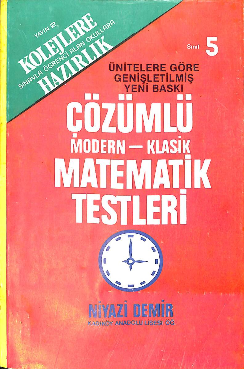 1980's 5.Sınıflar İçin Çözümlü Matematik Testleri Kolejlere Hazırlık NDR99922 - 4
