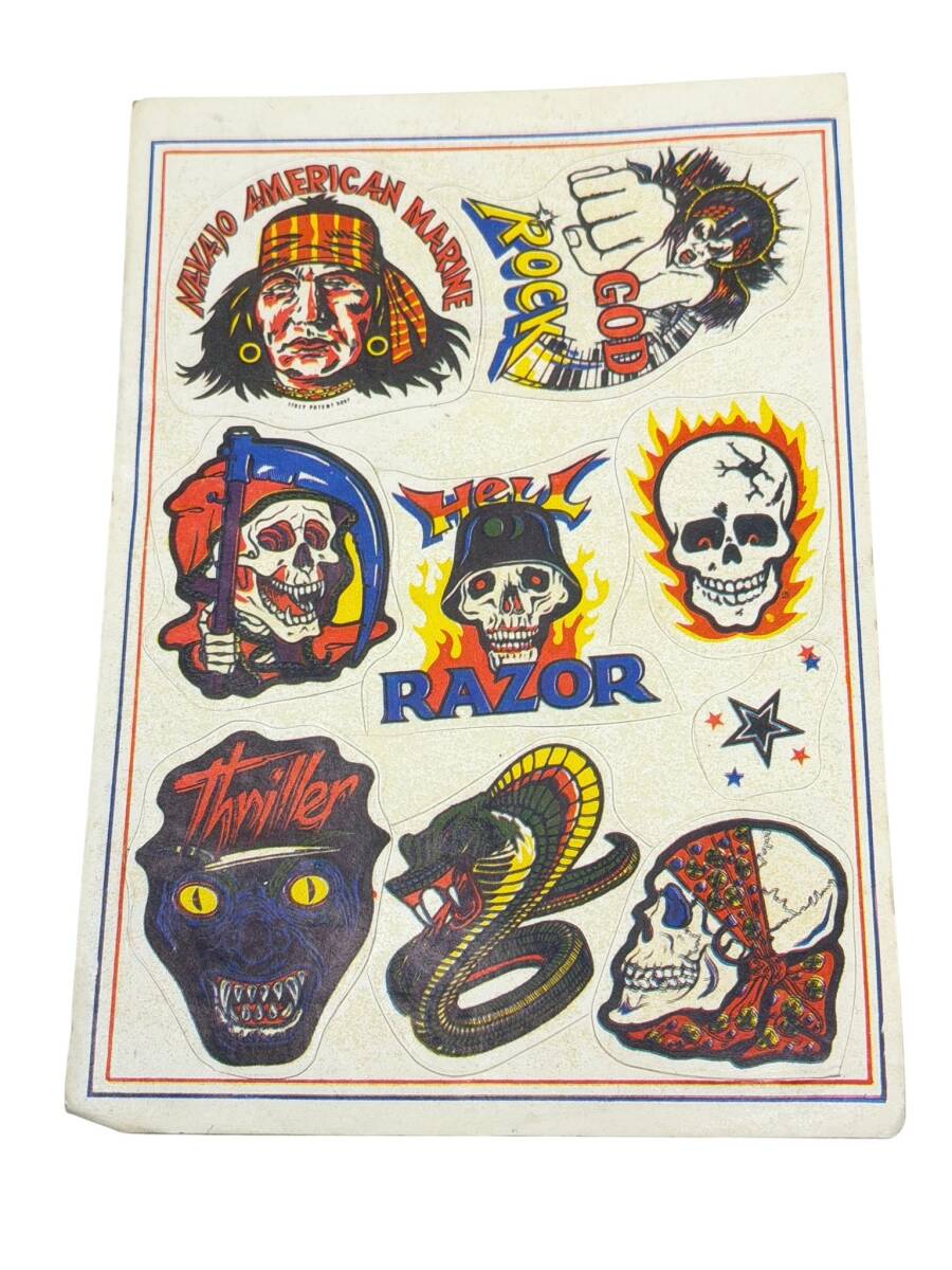 1980's Heavy Metal Horror Sheet – Skull, Hell Razor, Thriller Sticker Çıkartma AKS2110 - 1