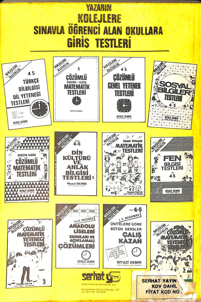 1980's İlkokul 1.Sınıf Genel Yetenek Matematik Testleri NDR99910 - 3