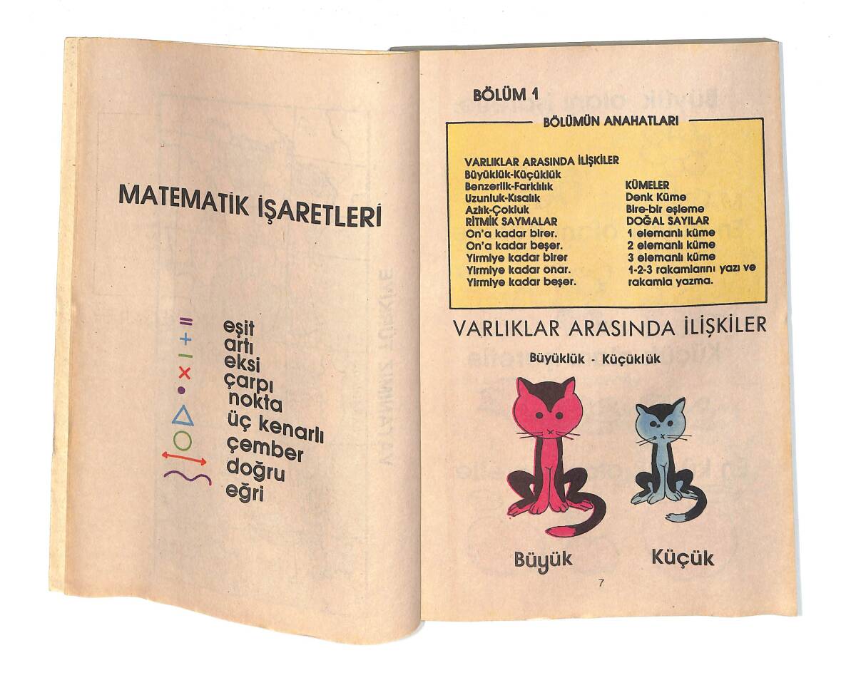 1980's İlkokul 1.Sınıf Matematik Ders Kitabı NDR99814 - 2