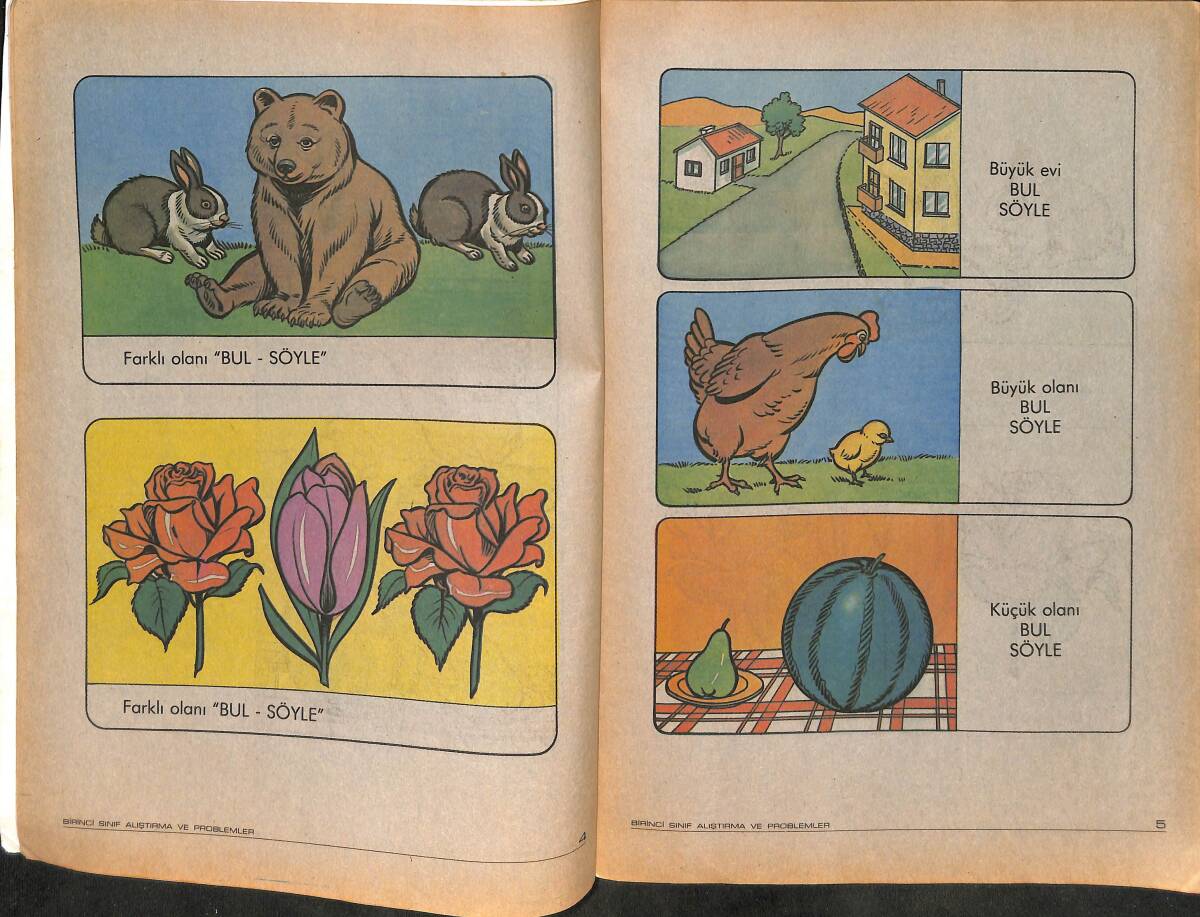 1980's İlkokul 1.Sınıf Problem Alıştırma Yetenek Test Kitabı NDR101088 - 2