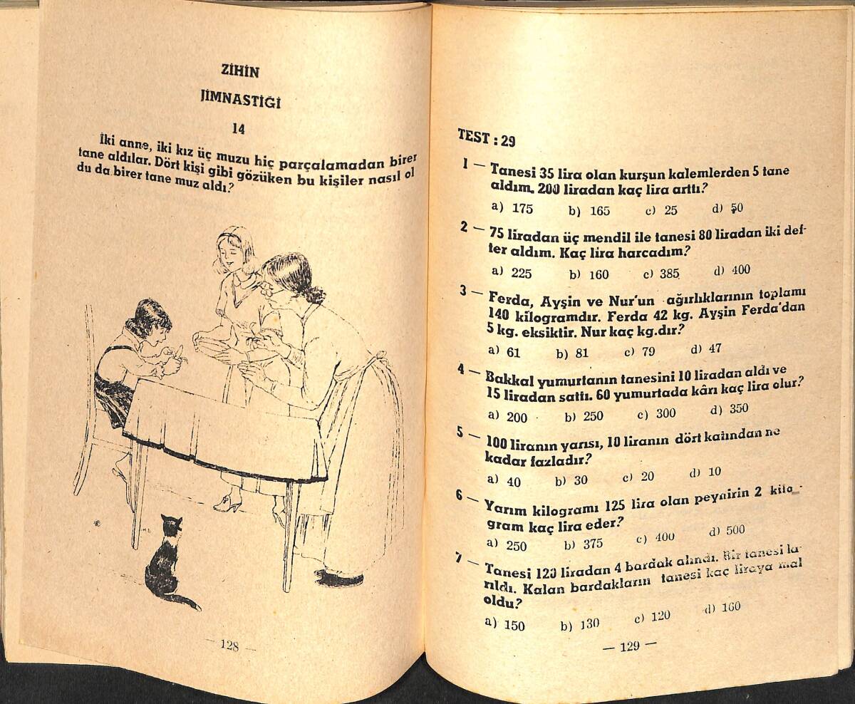 1980's İlkokul 2.Sınıf Çözümlü Matematik Yetenek Testleri NDR99911 - 2