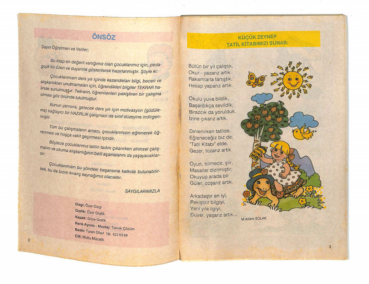 1980's İlkokul 2.Sınıf Önceki Sınıfı Tekrar Yeni Sınıfa Hazırlık Kitabı NDR99636 - 2