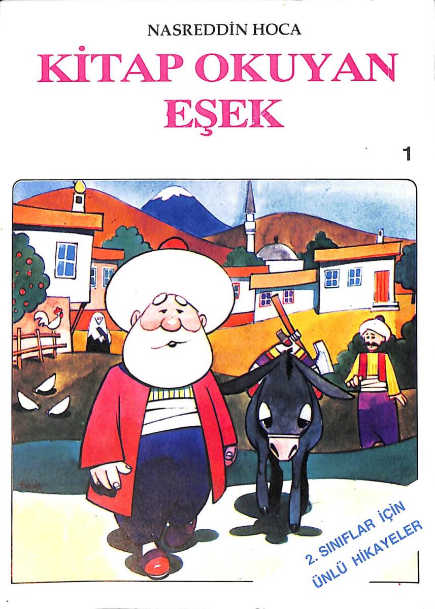 1980's İlkokul 2.Sınıflar Seçme Çocuk Hikâyeleri 1 - Kitap Okuyan Eşek NDR101119 - 1
