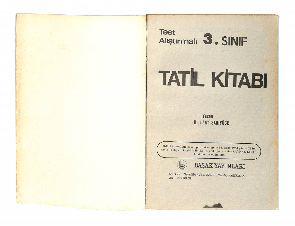 1980's İlkokul 3.Sınıf Test Alıştırmalı Tatil Kitabı NDR99670 - 2