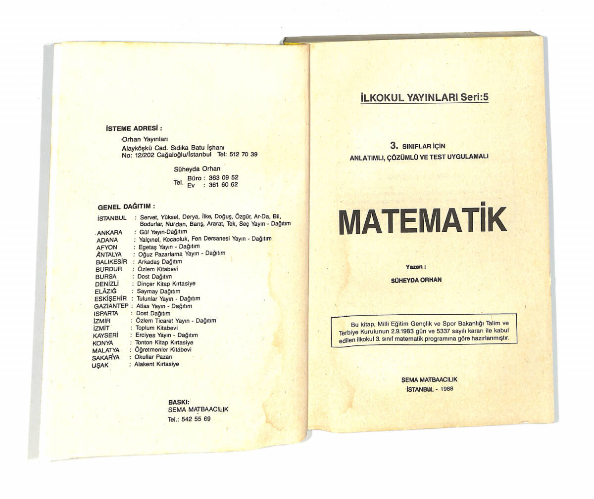 1980's İlkokul 3.Sınıflar İçin Anlatımlı-Çözümlü Ve Test Uygulamalı Matematik Kitabı NDR99667 - 2