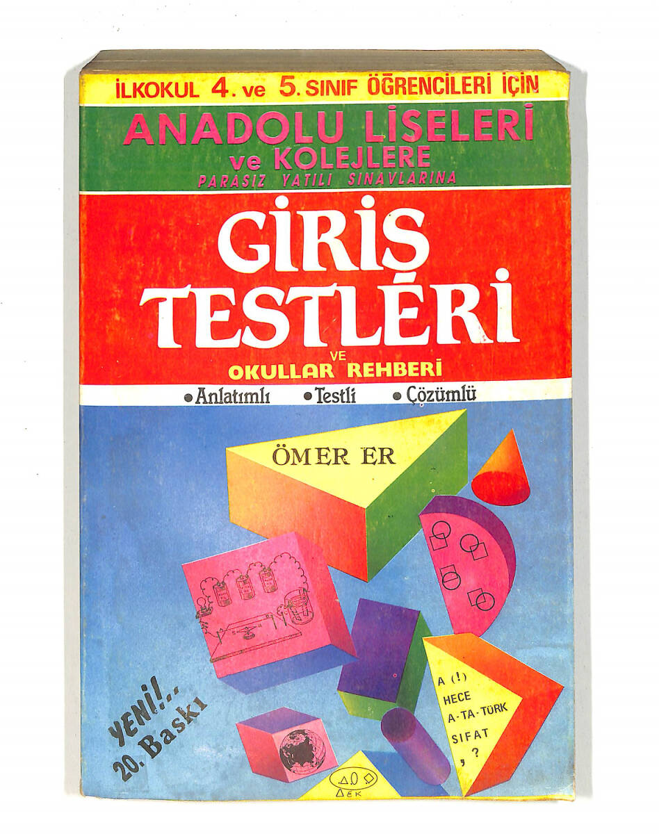 1980's İlkokul 4.Sınıf Anlatımlı-Testli-Çözümlü Anadolu Liseleri Ve Kolejlere Giriş Testleri Kitabı NDR99711 - 1