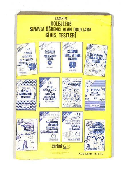 1980's İlkokul 4.Sınıf Modern Klasik Çözümlü Matematik Testleri Kitabı NDR99709 - 3
