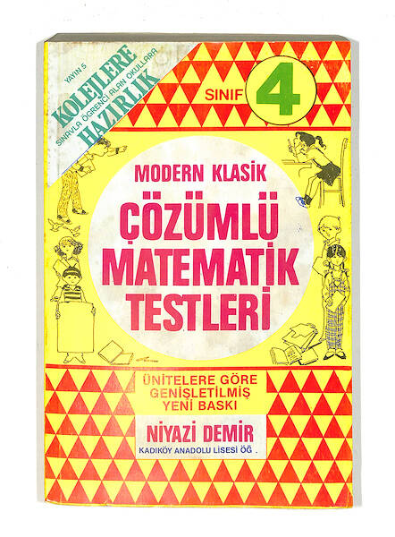 1980's İlkokul 4.Sınıf Modern Klasik Çözümlü Matematik Testleri Kitabı NDR99709 - 4