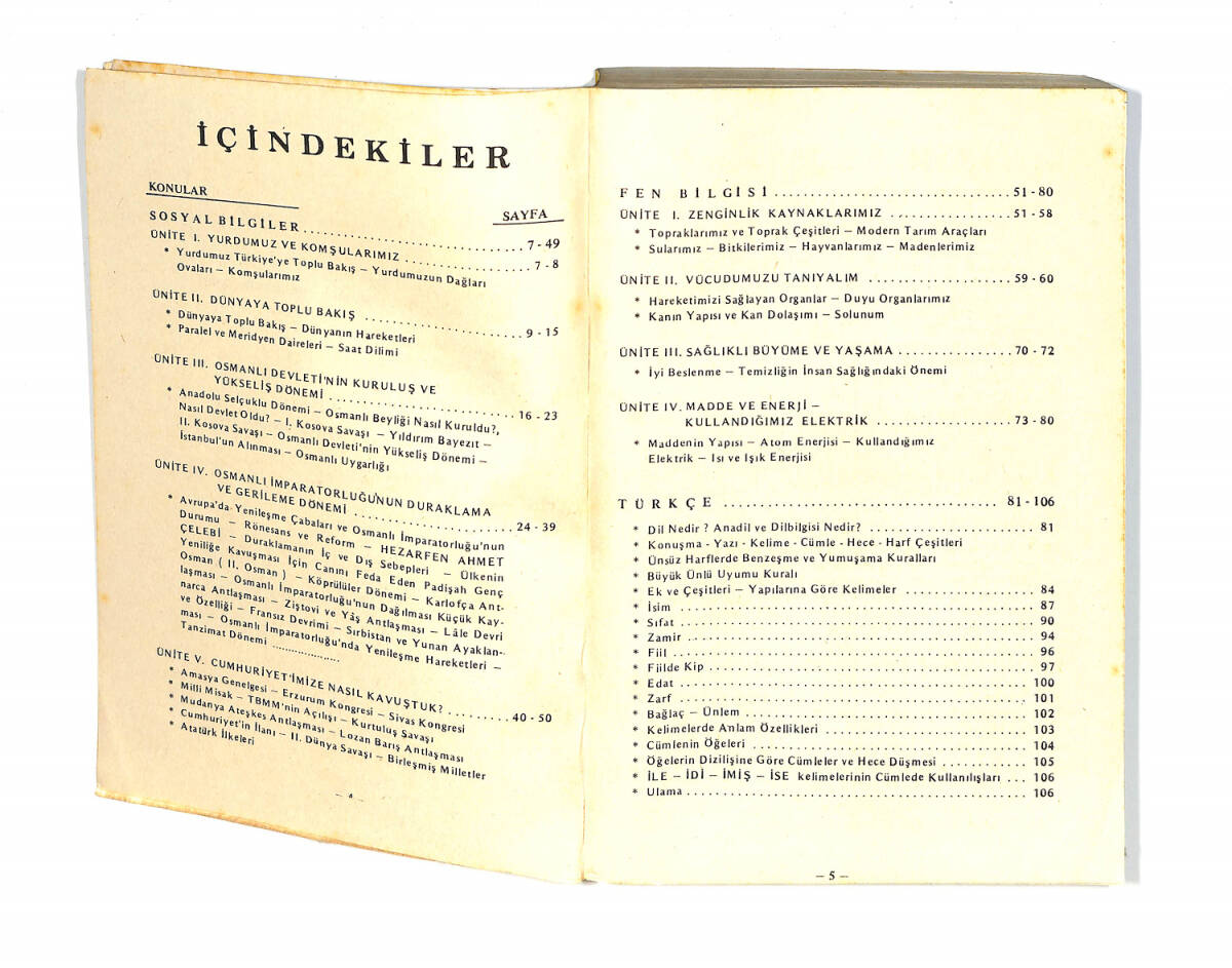 1980's İlkokul 5.Sınıf Kolejlere Hazırlık Üniteler Ve Matematik Yetenek Testleri Kitabı NDR99694 - 2