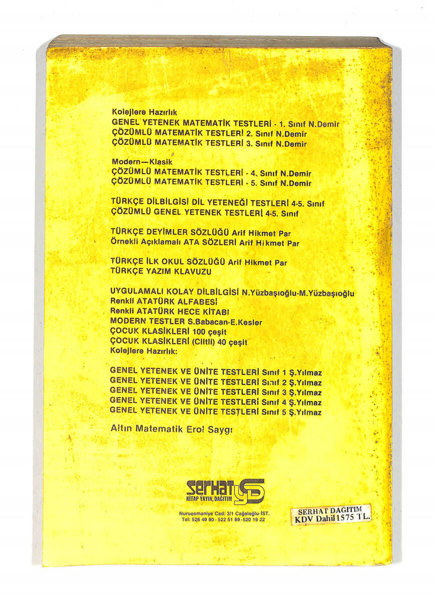 1980's İlkokul 5.Sınıf Kolejlere Hazırlık Üniteler Ve Matematik Yetenek Testleri Kitabı NDR99694 - 3