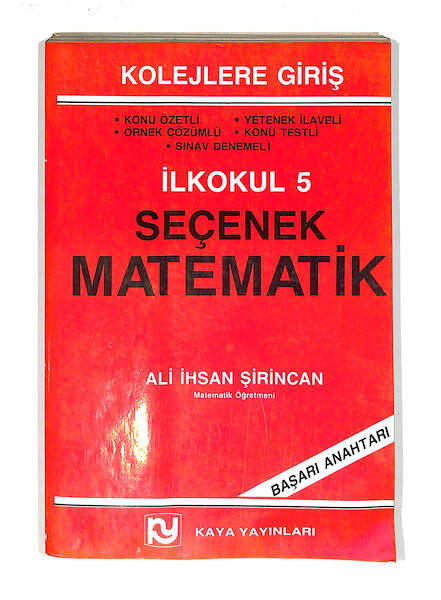 1980's İlkokul 5.Sınıf Seçenek Matematik Kitabı *Başarı Anahtarı* NDR99715 - 1