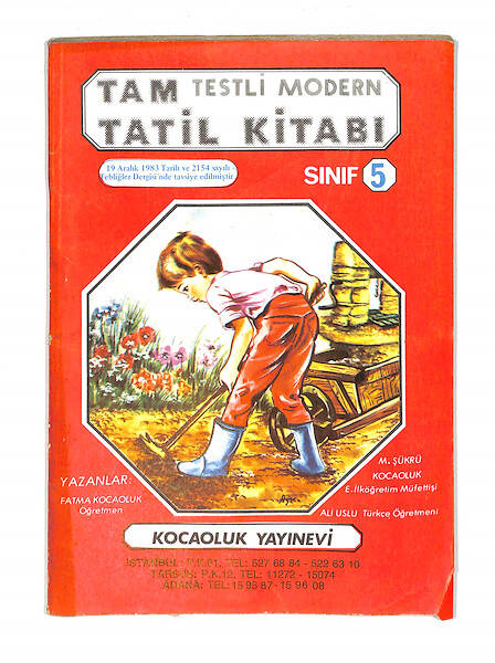 1980's İlkokul 5.Sınıf Testli Modern Tatil Kitabı NDR99693 - 1