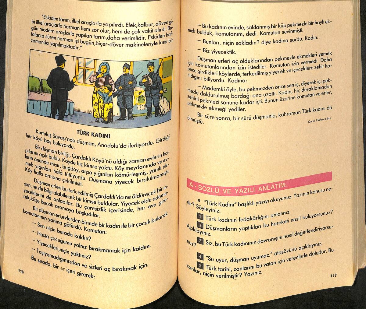 1980's İlkokul 5.Sınıf Türkçe Ders Kitabı NDR99993 - 2