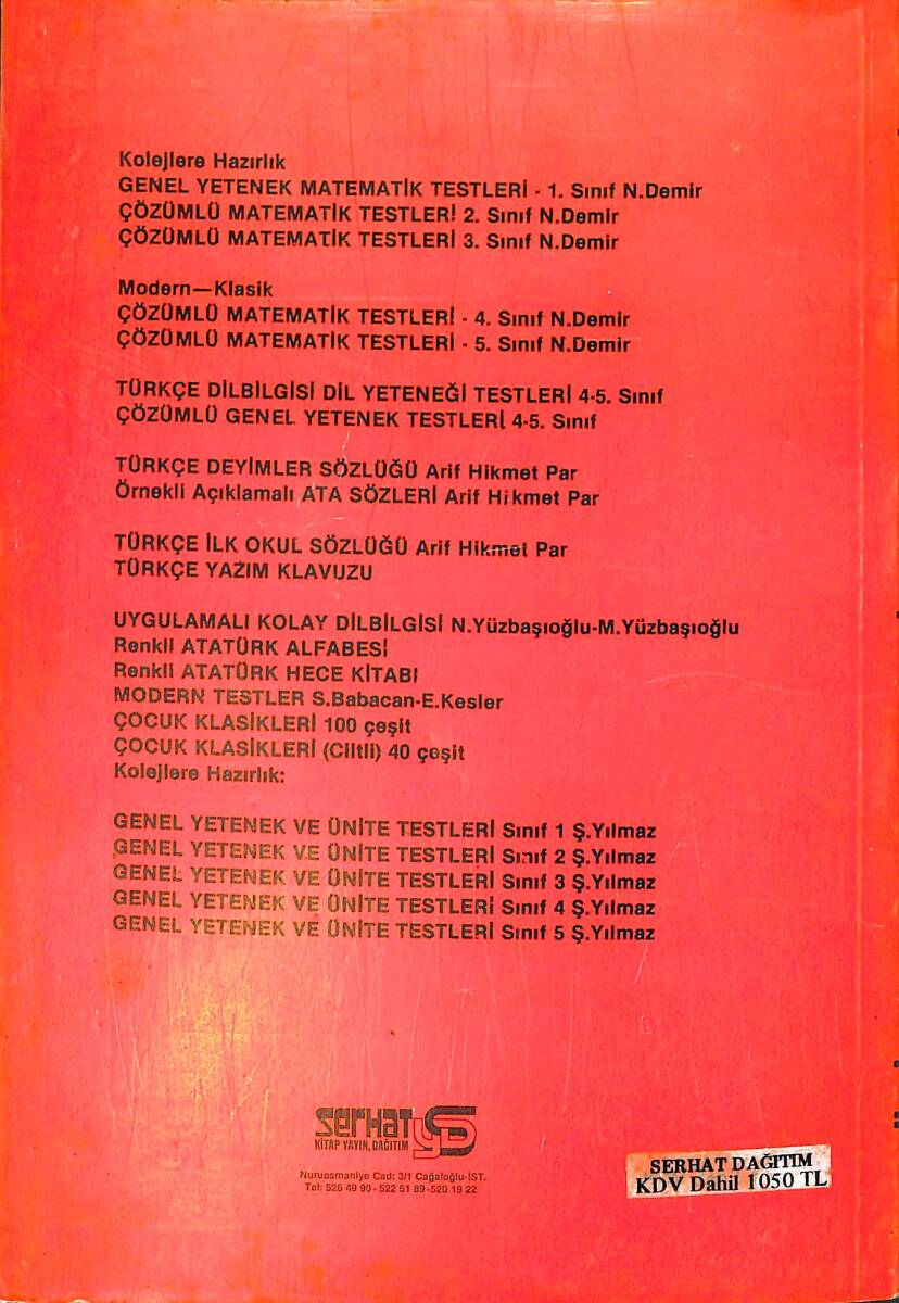 1980's Kolejlere ve Anadolu Liselerine Hazırlık 3.Sınıf Matematik Yetenek Testleri NDR99880 - 3