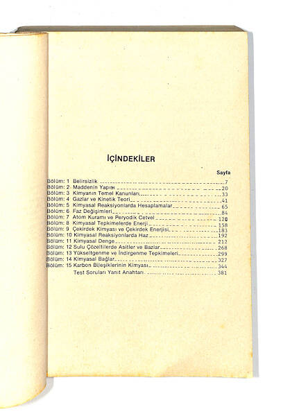 1980's Lise 1-2-3. Sınıf Temel Kimya Ders Kitabı NDR99721 - 2