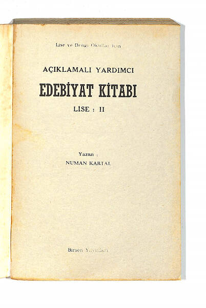 1980's Lise 2.Sınıf Açıklamalı Yardımcı Edebiyat Kitabı NDR99800 - 2