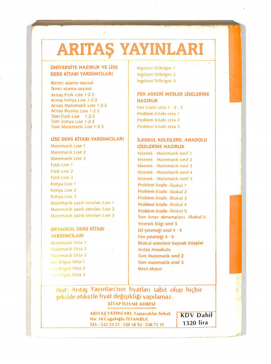 1980's Lise 2.Sınıf Fizik Kitabı *Örnek Çözümler Ve Açıklamalar* NDR99767 - 3