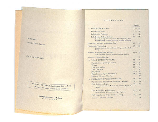 1980's Lise 2.Sınıf Psikoloji Ders Kitabı NDR99790 - 2