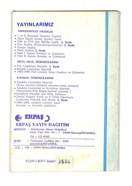 1980's Lise 2.Sınıf Yeni Programe Göre Çözümlü Fizik Yardımcı Ders Kitabı NDR99804 - 3