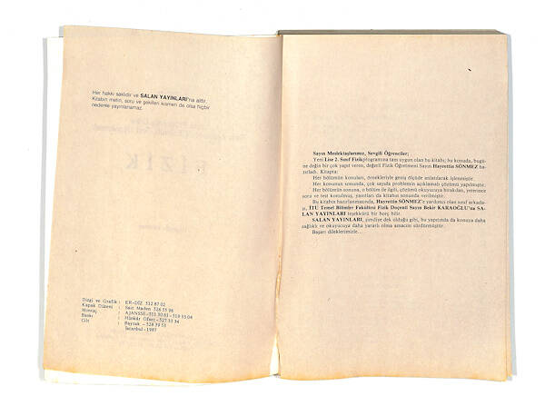 1980's Lise 2.Sınıf Yeni Programe Göre Tam Anlatımlı,Test Uygulamalı,Çözümlü Fizik Kitabı NDR99792 - 2