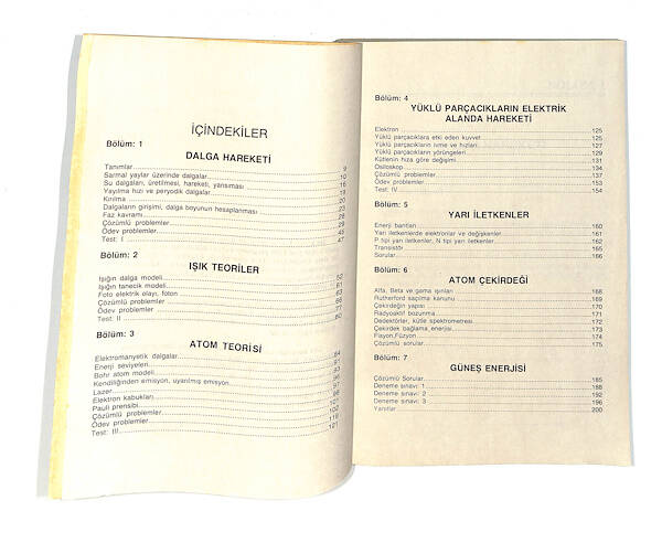 1980's Lise 3.Sınıf Fizik Kitabı *Temel Bilgiler,Yanıtlı Testler Ve Ödev Soruları* NDR99775 - 2