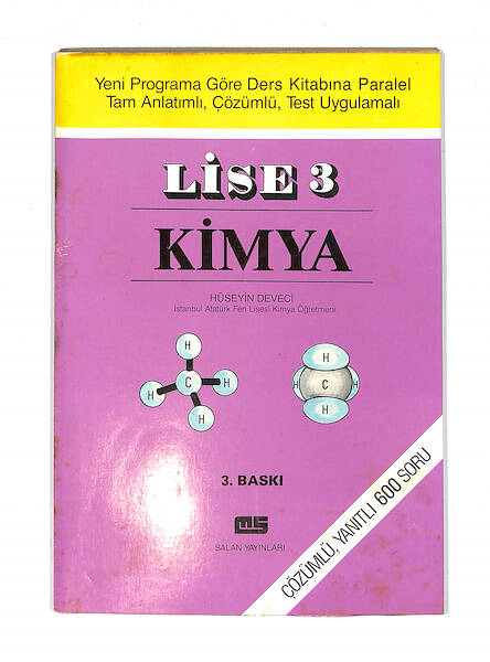 1980's Lise 3.Sınıf Yeni Programa Göre Ders Kitabına Paralel Tam Anlatımlı,Çözümlü,Test Uygulamalı Kimya Kitabı NDR99774 - 1