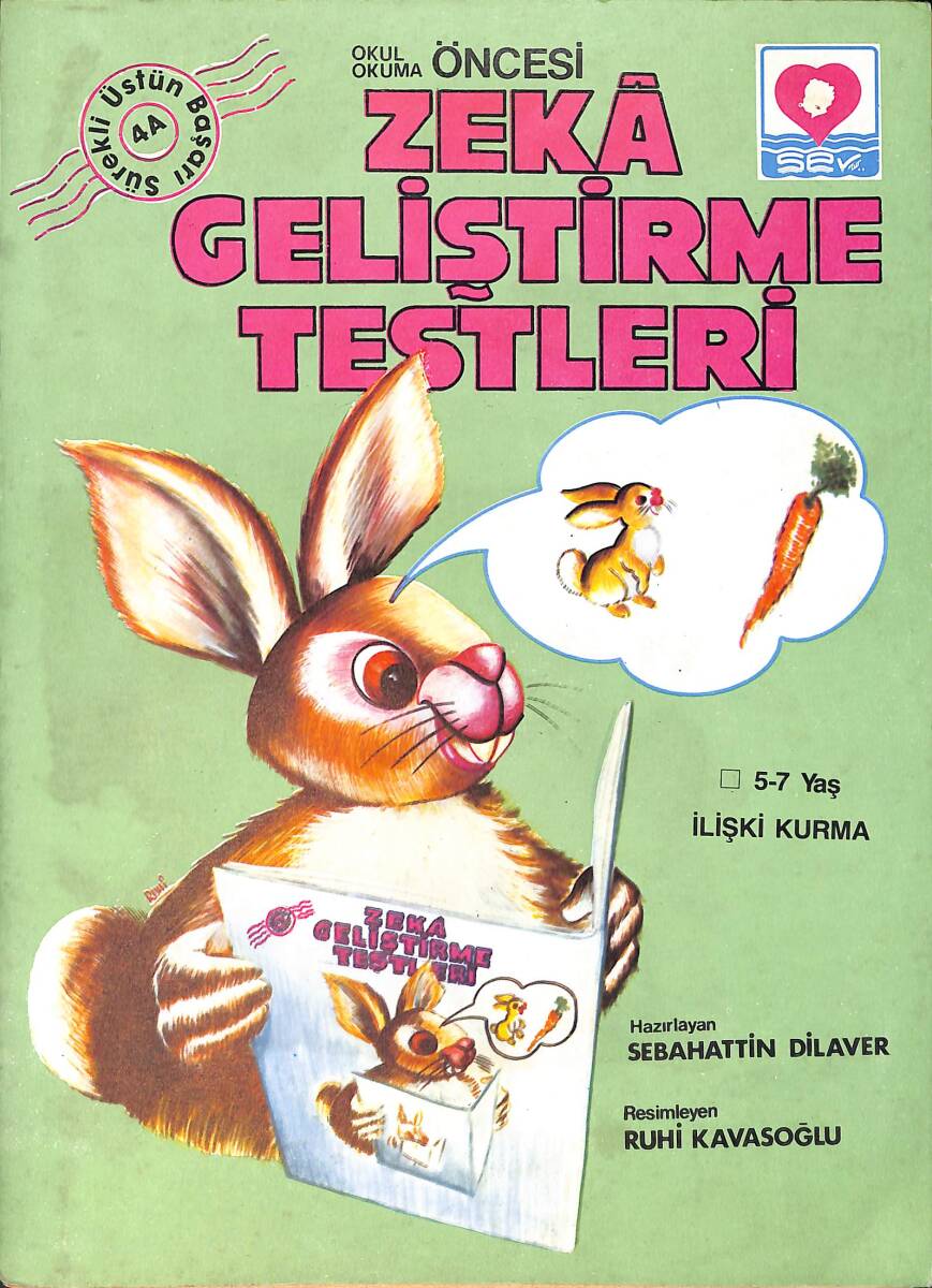 1980's Okul ve Okuma Öncesi Zeka Geliştirme Testleri 5-7 Yaş İlişki Kurma Boyama Kitabı No: 4A NDR100548 - 4