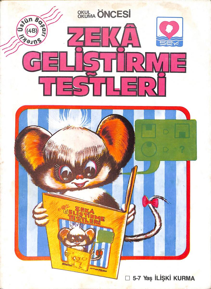 1980's Okul ve Okuma Öncesi Zeka Geliştirme Testleri 5-7 Yaş İlişki Kurma Boyama Kitabı No: 4B NDR100547 - 1
